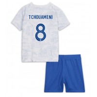 Billiga Frankrike Aurelien Tchouameni #8 Barnkläder Borta fotbollskläder till baby VM 2022 Kortärmad (+ Korta byxor)
